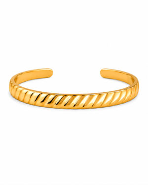 Bracelete Listrado Dourado Banhado a Ouro 18k | Elegante